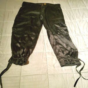 Rich & Skinny Black Silk Cargo Capri Pants